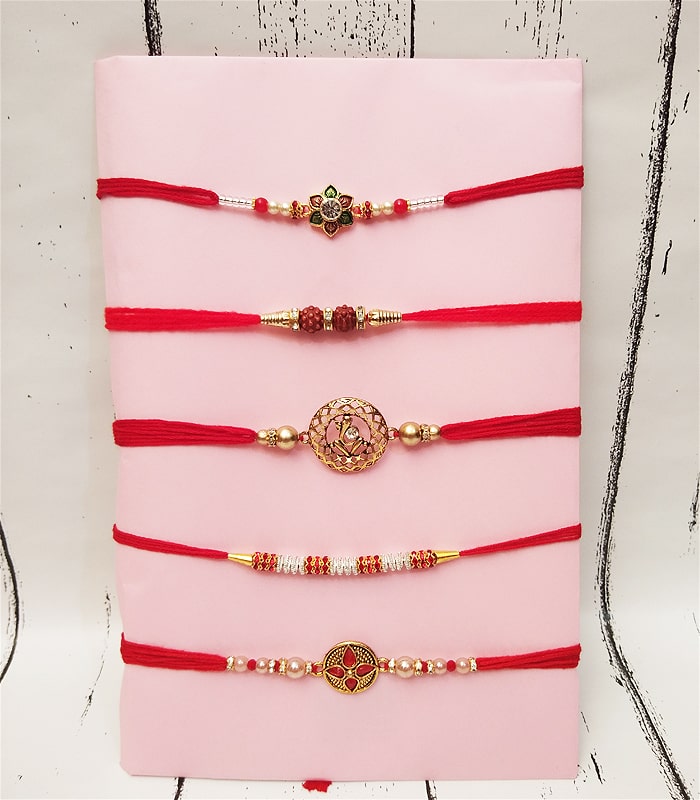 SET OF PRECIOUS 5 RAKHIS FOR YOUR SIBLING | INT