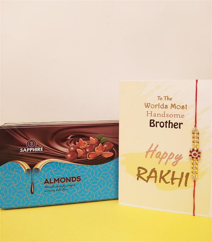 Rakhi Set with Chocolate Almond Treat
