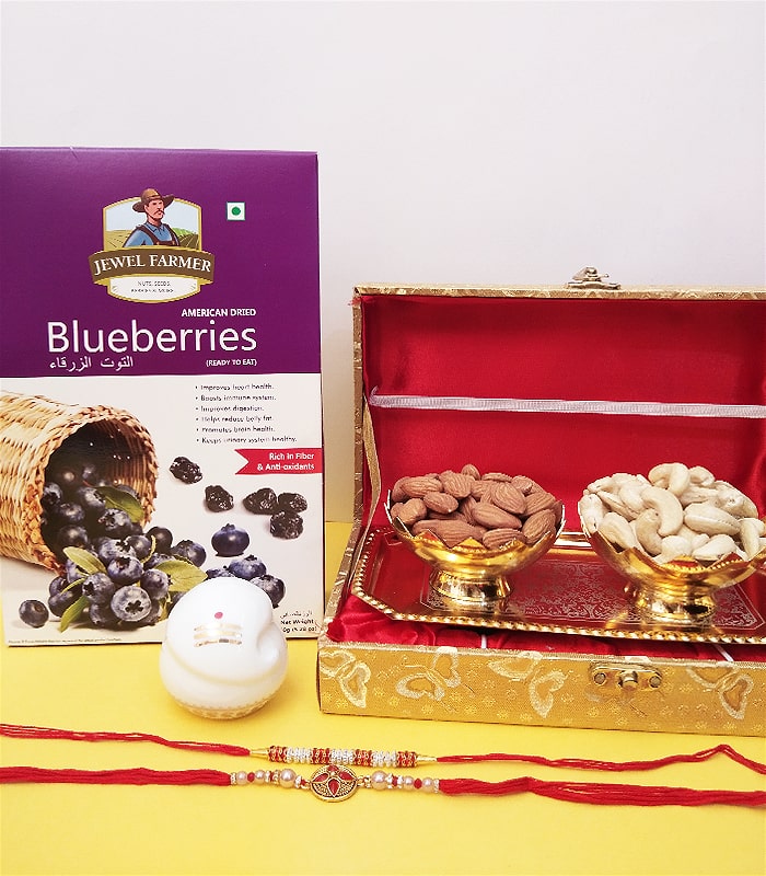 Ethnic 2 Rakhis & Rich Dry Fruits with American Blueberres