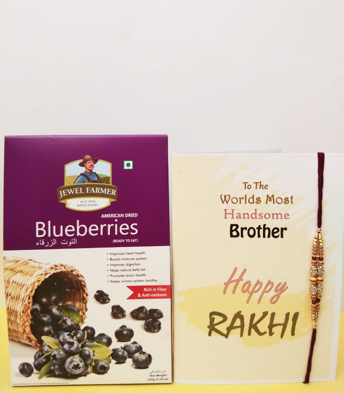 Jewel Farmer Blueberries Pack with a Set of Rakhi