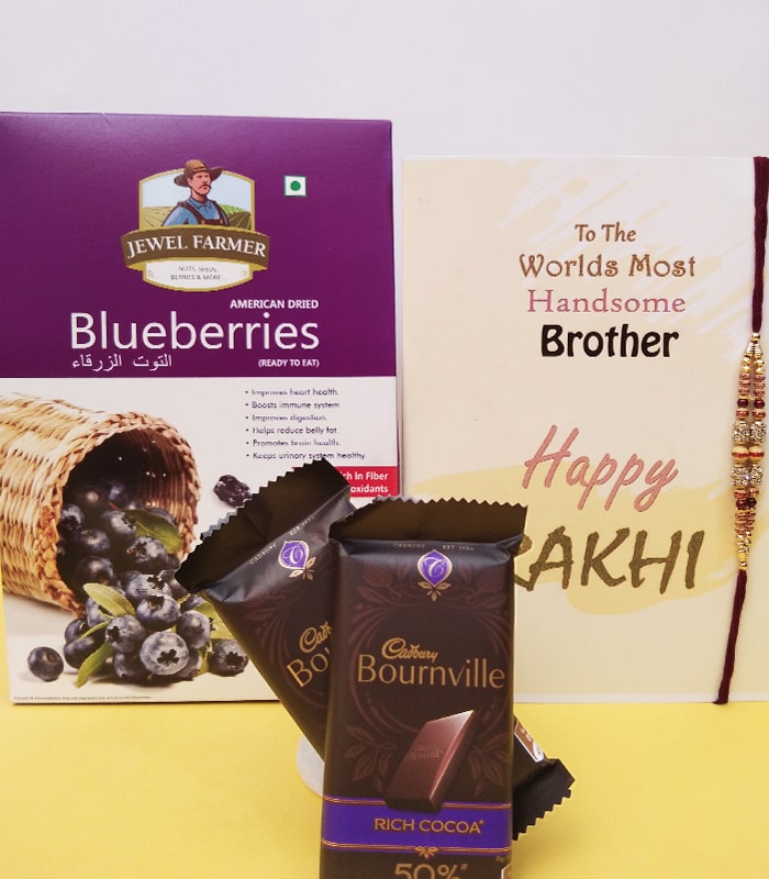 Exclusive Rakhi Set Combo with Bournville & American Blueberries