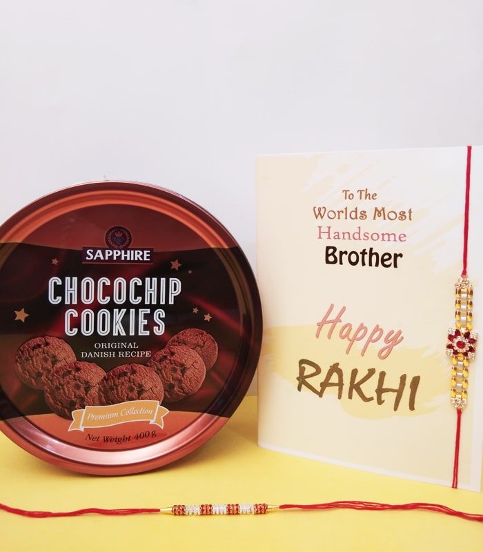 Chocochip Cookies & Set of 2 Rakhis