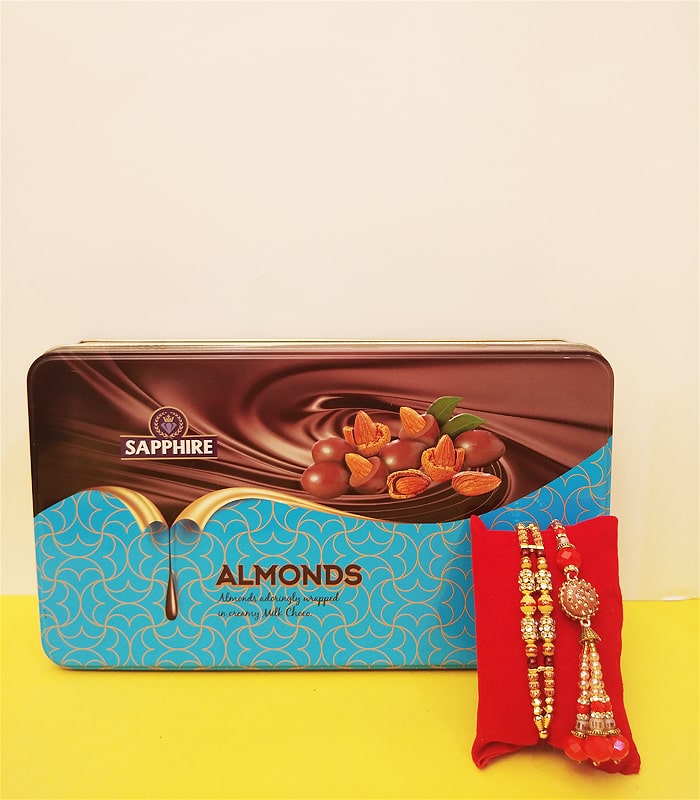 Bhaia Bhabhi Set of Rakhi with Almond Choco Surprise