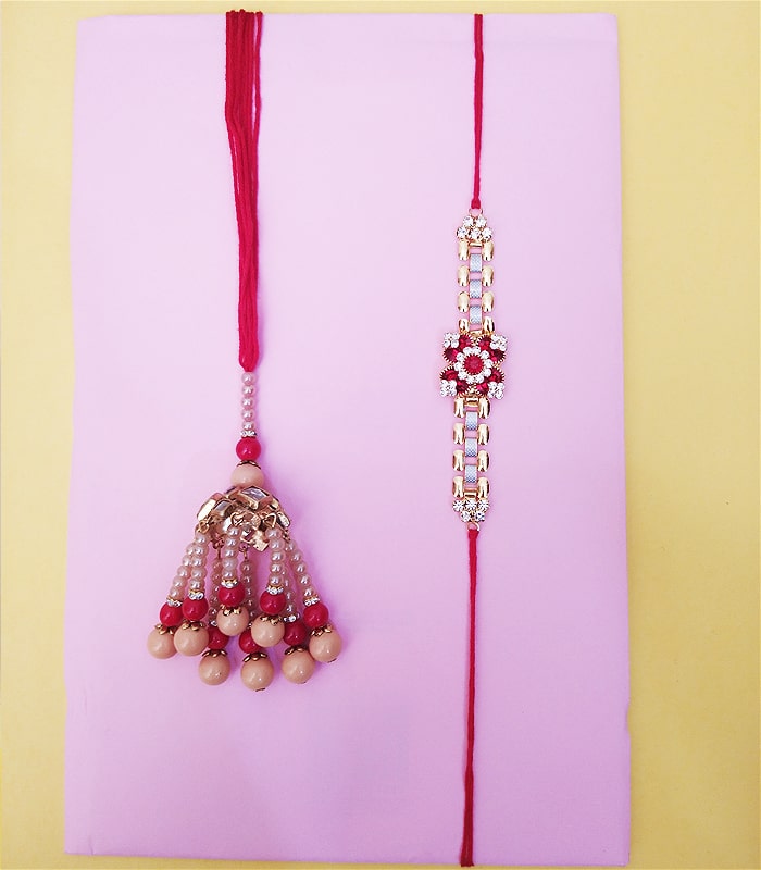 Beads Pearl Rakhi Set for Bhaia Bhabhi