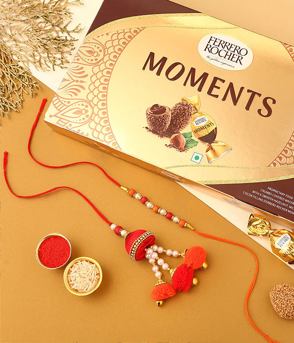 Charming set of Lumba rakhi with moments pack